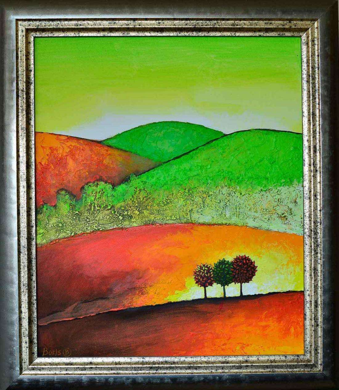 Landscape, summer, Trees